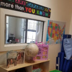 Glob and world map on the wall at Childcare Center and daycare at New Beginnings